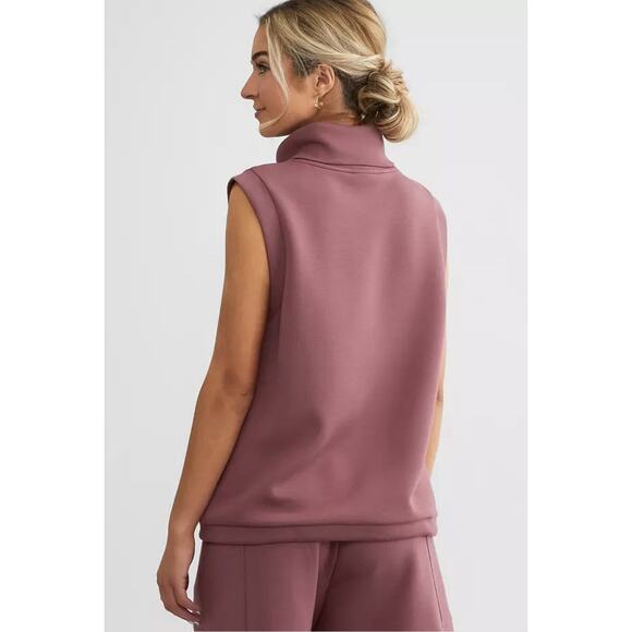 VARLEY Women's Leigh Wild Rhubarb High Neck Doublesoft Cinch Waist Tank Top M - Picture 3 of 14